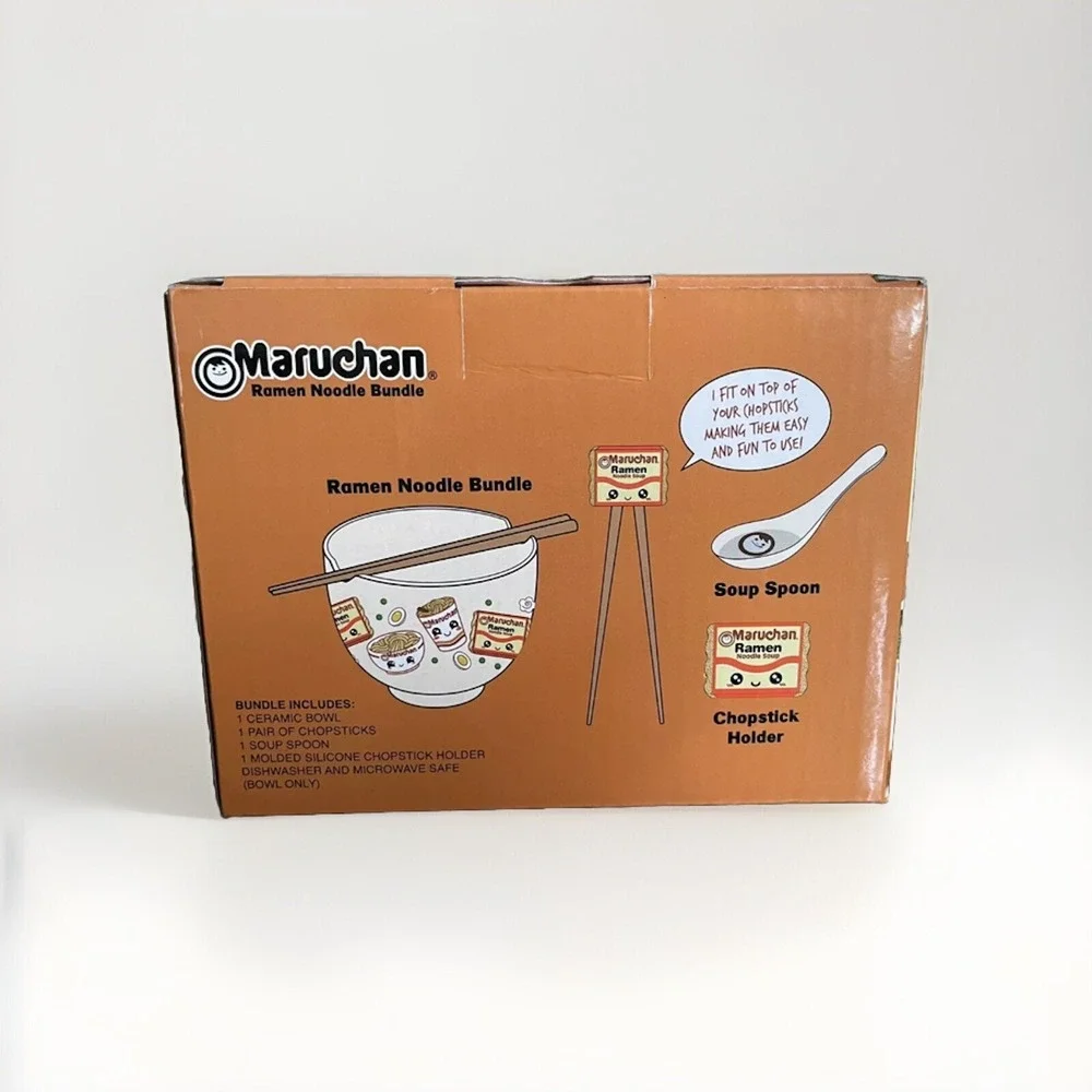 Maruchan Ramen Noodle Bowl Bundle W/Chopsticks, Sticks Holder and Soup Spoon NEW - Picture 3 of 3